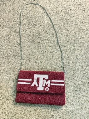 Texas A&M Maroon Beaded Crossbody Bag
